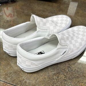Vans Classic White Checkered Slip-Ons